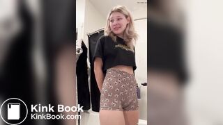 Girl gets back from the gym and shits her shorts