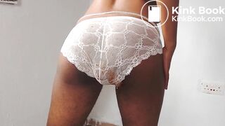 African Ebony large ... shit in lace panties