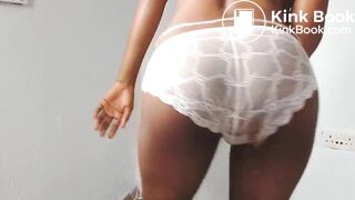 African Ebony large ... shit in lace panties