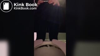 Girl pooping in public bathroom - video 3
