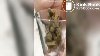 Pooping in a cup super hot