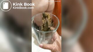 Pooping in a cup super hot