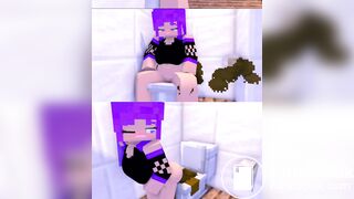 minecraft girl overflows toilet
