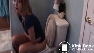Cute girl desperate poop