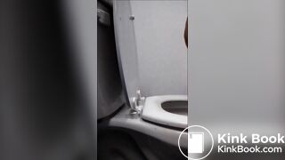 Latina with big ass pooping and farting on toilet