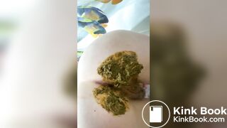 Butt plug removed she poops her big white panties