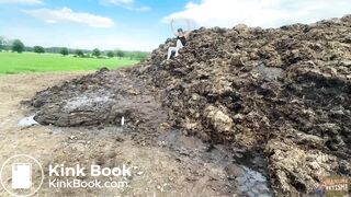 Nearly caught on the dung pile - pov in cowshit
