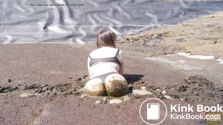 First Pig Manure Lagoon - girl masturbating in pigshit