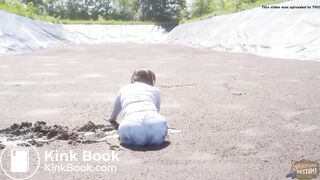 First Pig Manure Lagoon - girl masturbating in pigshit