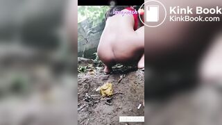 Indonesian girl pooping outdoor - video 2