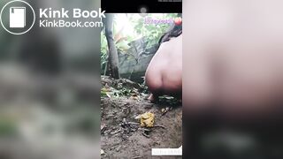 Indonesian girl pooping outdoor - video 2