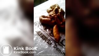 Girl gets naked and poops!