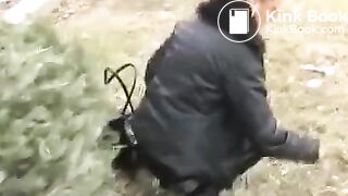 Huge poo outdoors..