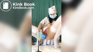 Self enema of a smutty nurse