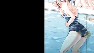 Girl pooping in pool