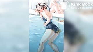 Girl pooping in pool