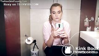 Pregnant Woman Pooping on the Toilet