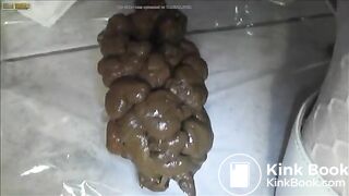 very white girl in stockings taking a massive shit..