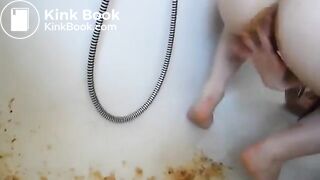 Sexy German girl has diarrhea in the bathtub