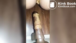 Ebony Shitty anal dildo