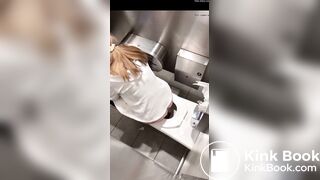 Woman grunts while pooping