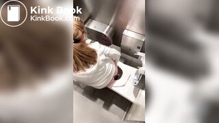 Woman grunts while pooping
