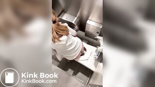 Woman grunts while pooping