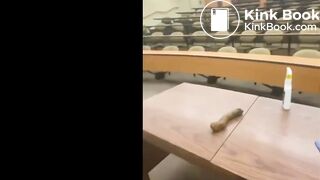 Plump Booty Girl Takes A Long Shit Inside Of Classroom