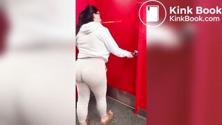 Fat ass girl shitting in a public bathroom