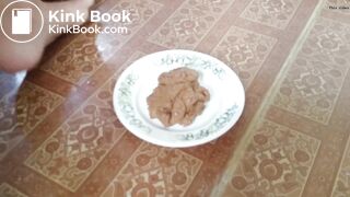 Beautiful Russian girl Take A Big Soft Poop in Plate
