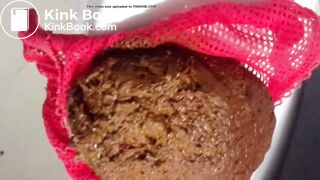 Poop into red panties