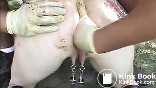 Anal scat outdoors..