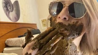 Eating and smearing a lot of scat..