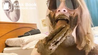 Eating and smearing a lot of scat..