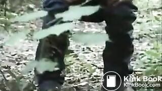 Girls pooping in the woods..