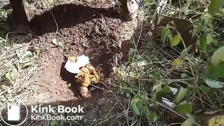 African lady carrying a poo to its grave..