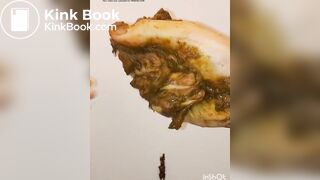 japanese girl put hand in pooped plastic glove 2