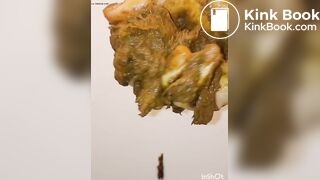 japanese girl put hand in pooped plastic glove 2