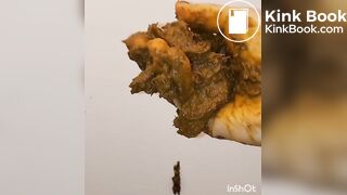 japanese girl put hand in pooped plastic glove 2