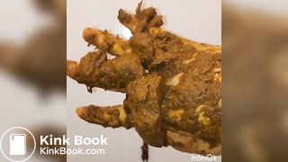 japanese girl put hand in pooped plastic glove 2