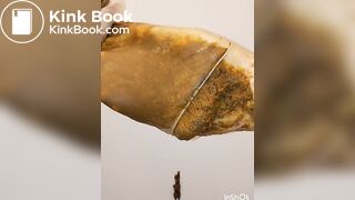 japanese girl put hand in pooped plastic glove 2