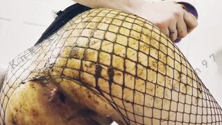 scat, prolapse, banana, shitty pussy