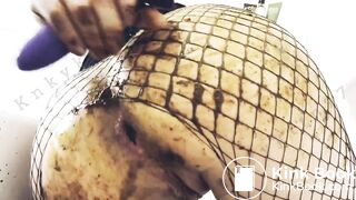 scat, prolapse, banana, shitty pussy