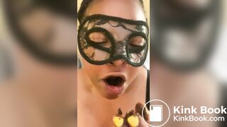 The perfect combo for a female toilet: scat and wine!