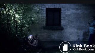 Desperate woman poops outside (scene)