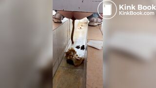 Chinese voyeur wet shit with gas in ditch