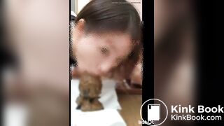 Japanese slave licks shit from plug