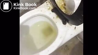 Evil Girl Sprays Her Shit All Over The Public Toilet