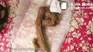 Red Haired woman shitting on the floor