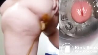 Fleshlight creampie to liquid shit